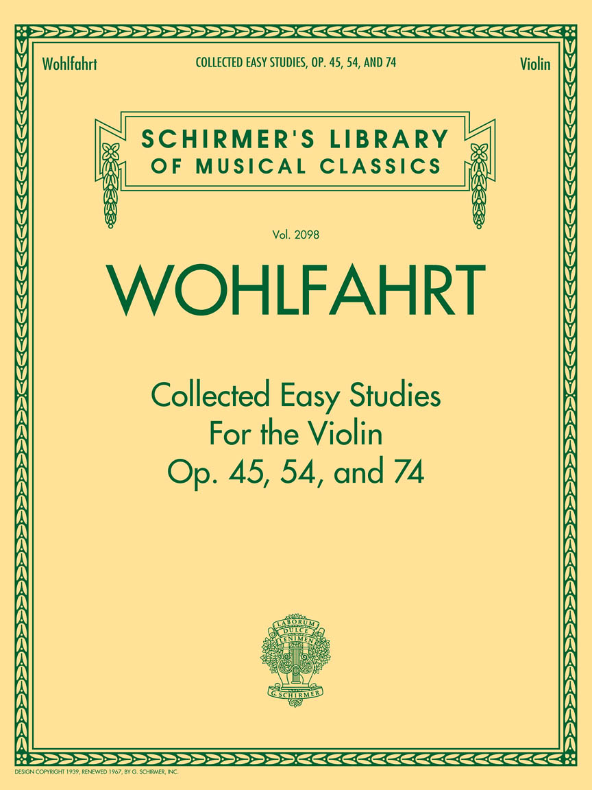 Collected easy studies for the violin op.45, 54 and 74 / colección de estudios fáciles para violín op.45, 54 y 74 (vol.2098).