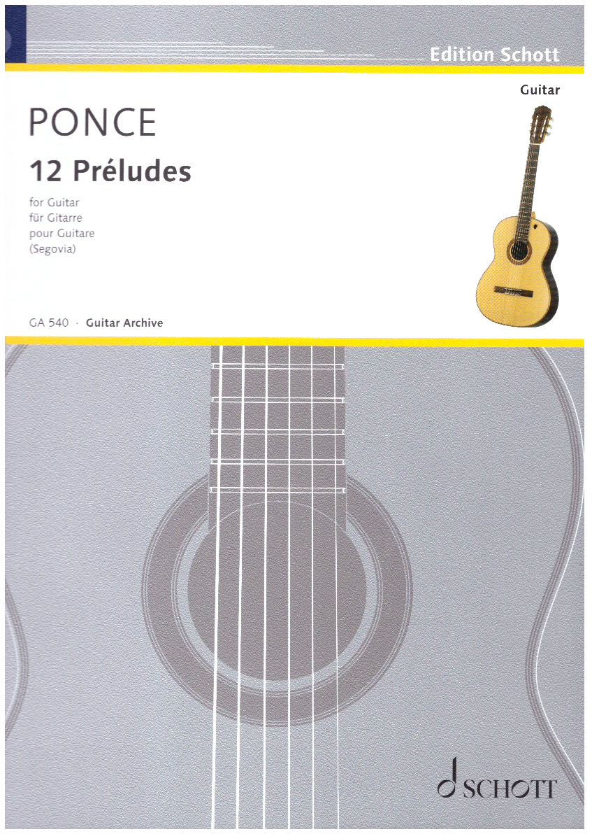 12 préludes for guitar / 12 preludios para guitarra (ga 540).