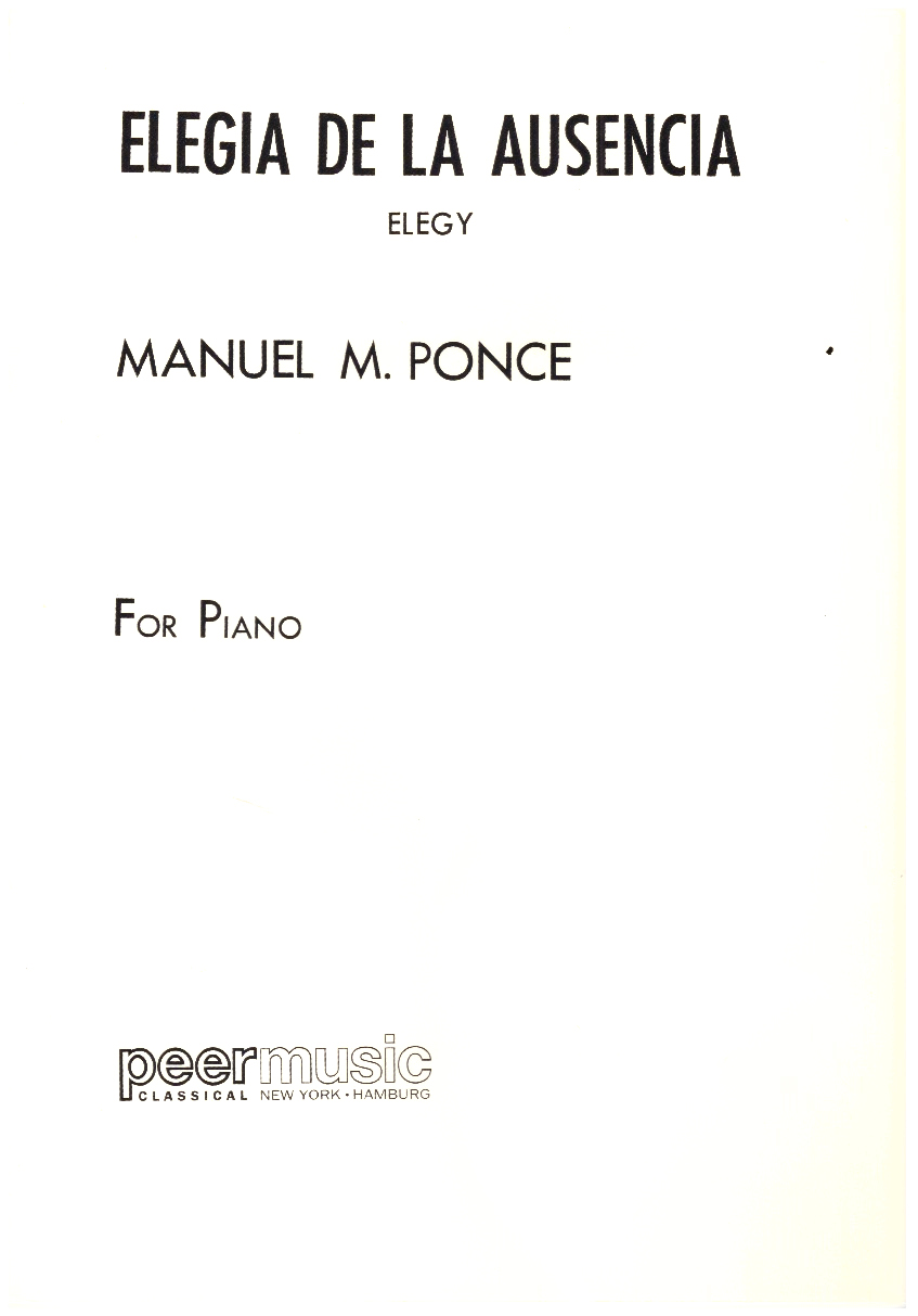 Elegia de la ausencia (elegy) for piano.
