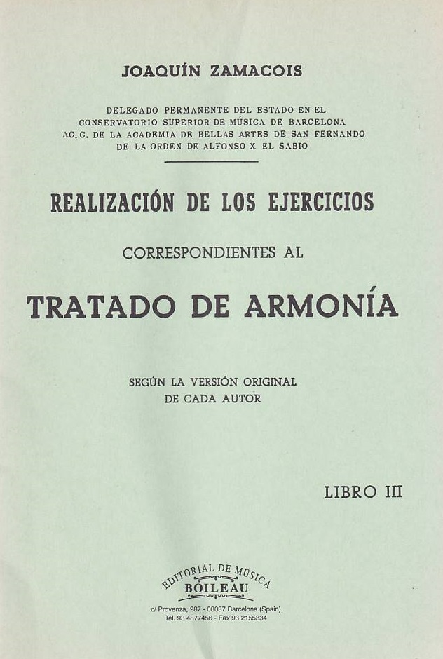 Realización de los ejercicios correspondientes al tratado de armonía libro iii.