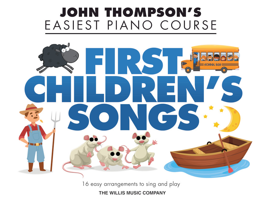 Easiest piano course: first children's songs, 16 easy arrangements to sing and play.