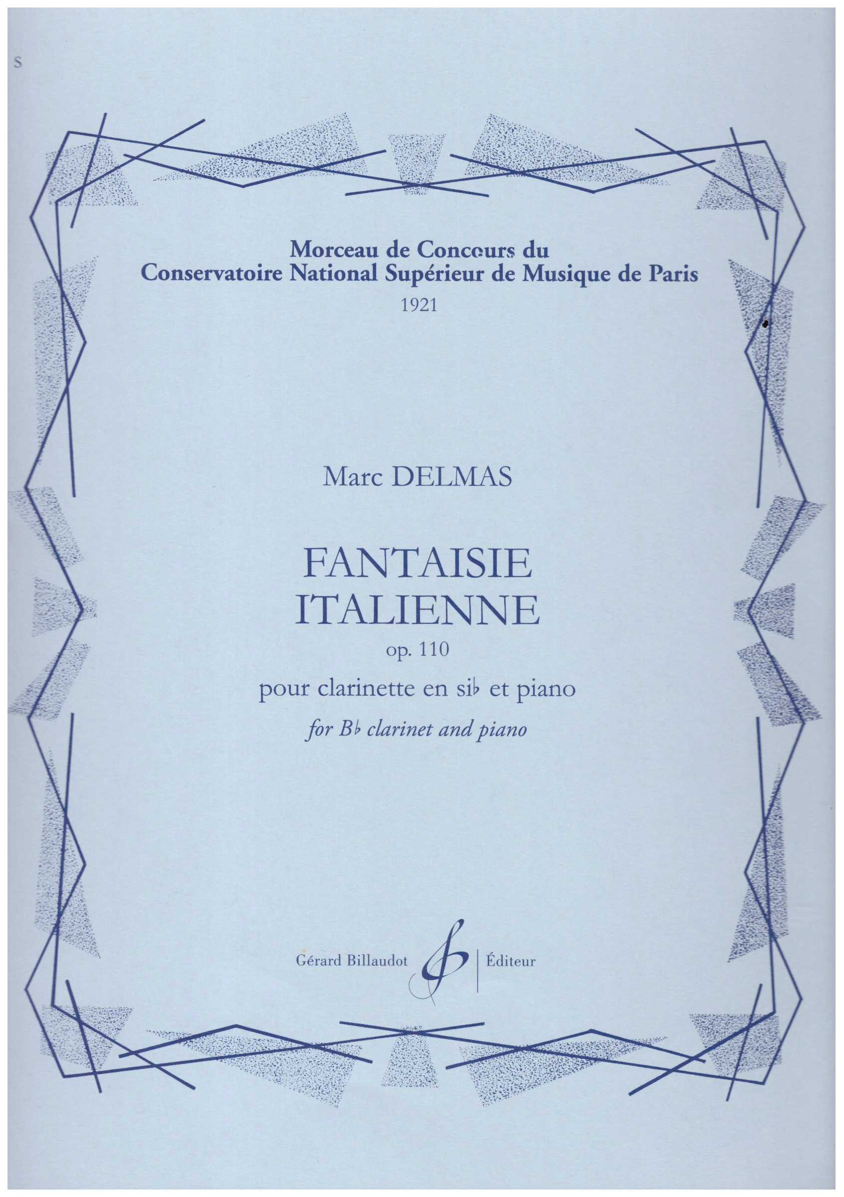 Fantaisie italienne op.110 pour clarinet en sib et piano.