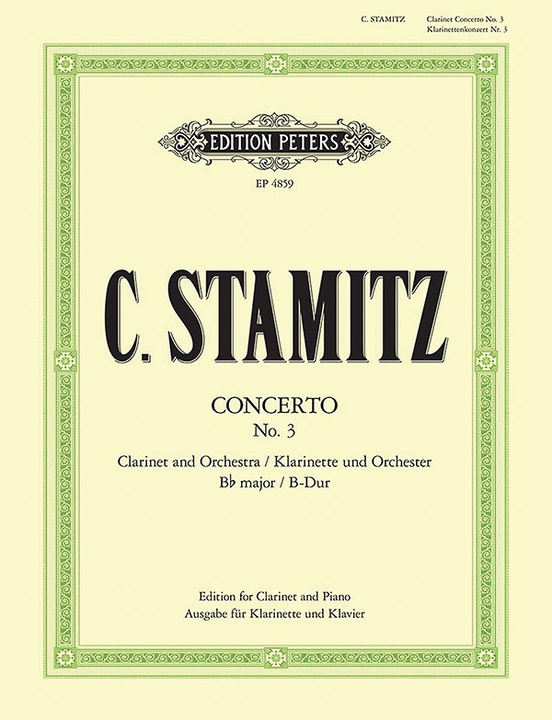 Concerto no.3 in b-flat major for clarinet and orchestra, edition for clarinet and piano.