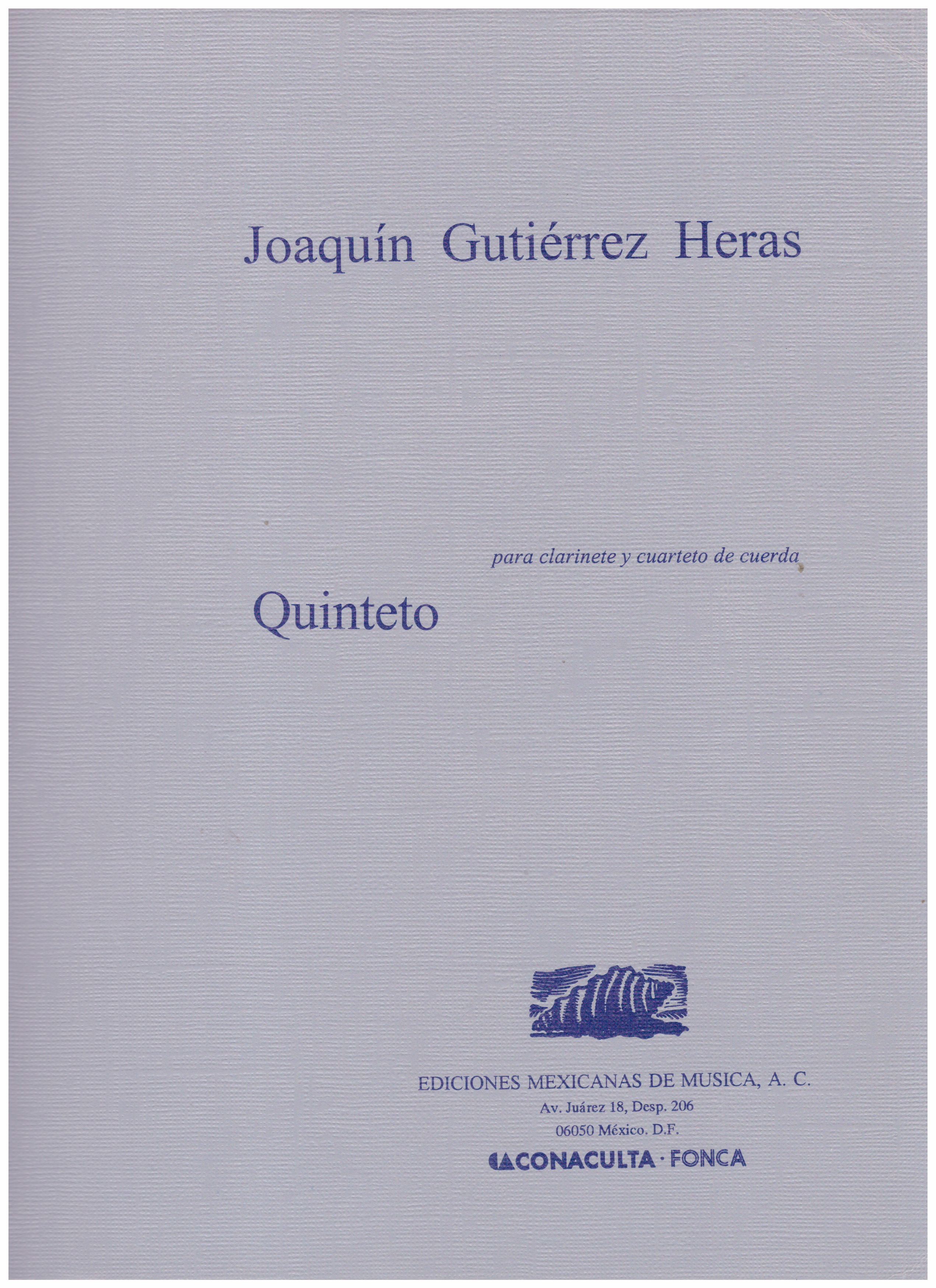 Quinteto para clarinete y cuarteto de cuerda (partes).