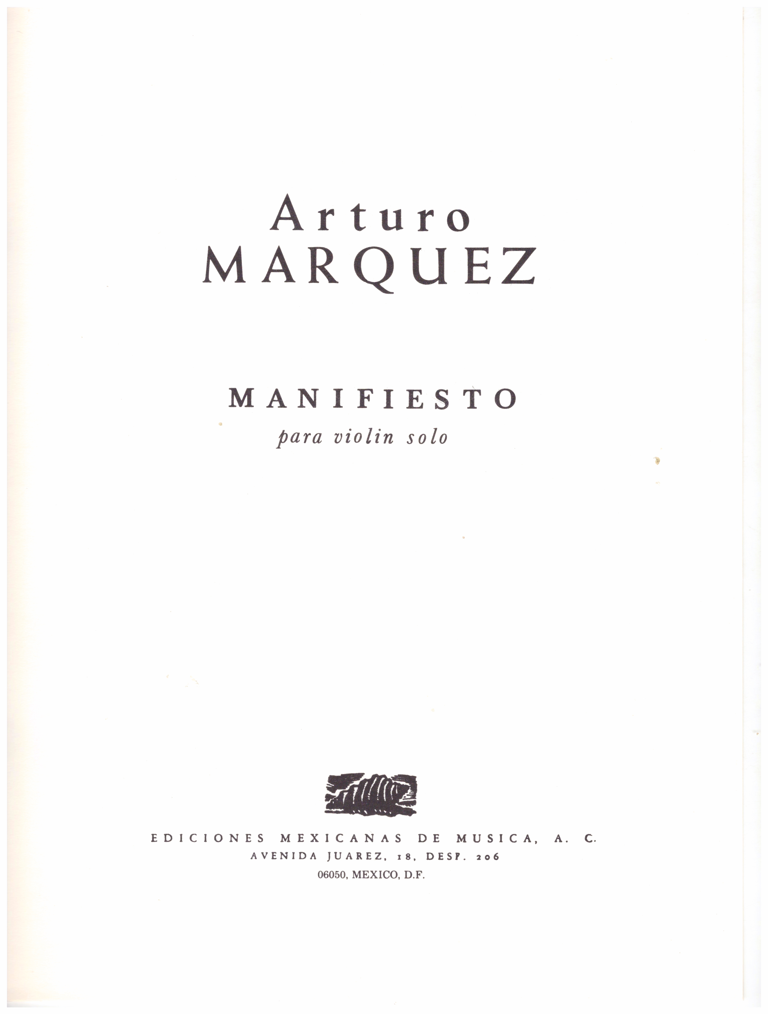 Manifiesto para violín solo.