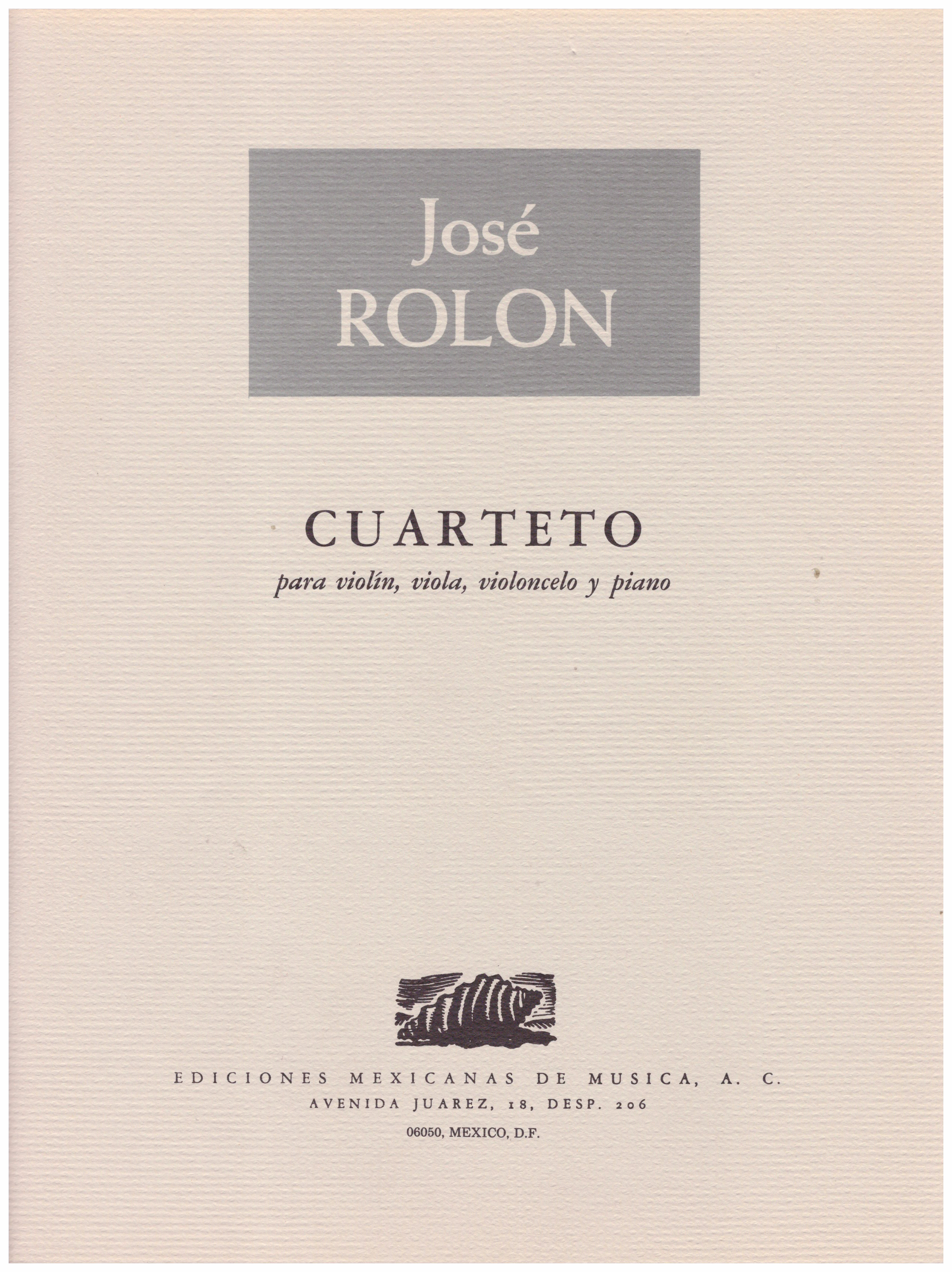 Cuarteto para violín, viola, violoncelo y piano (partitura).