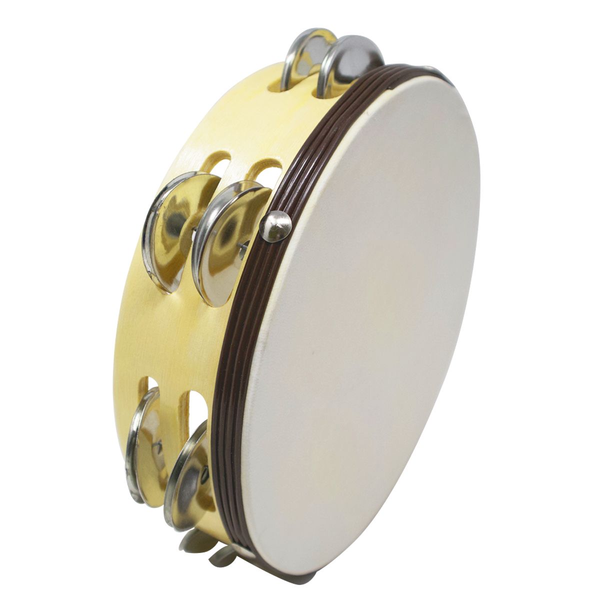 Pandero madera 8 parche de cuero mediano