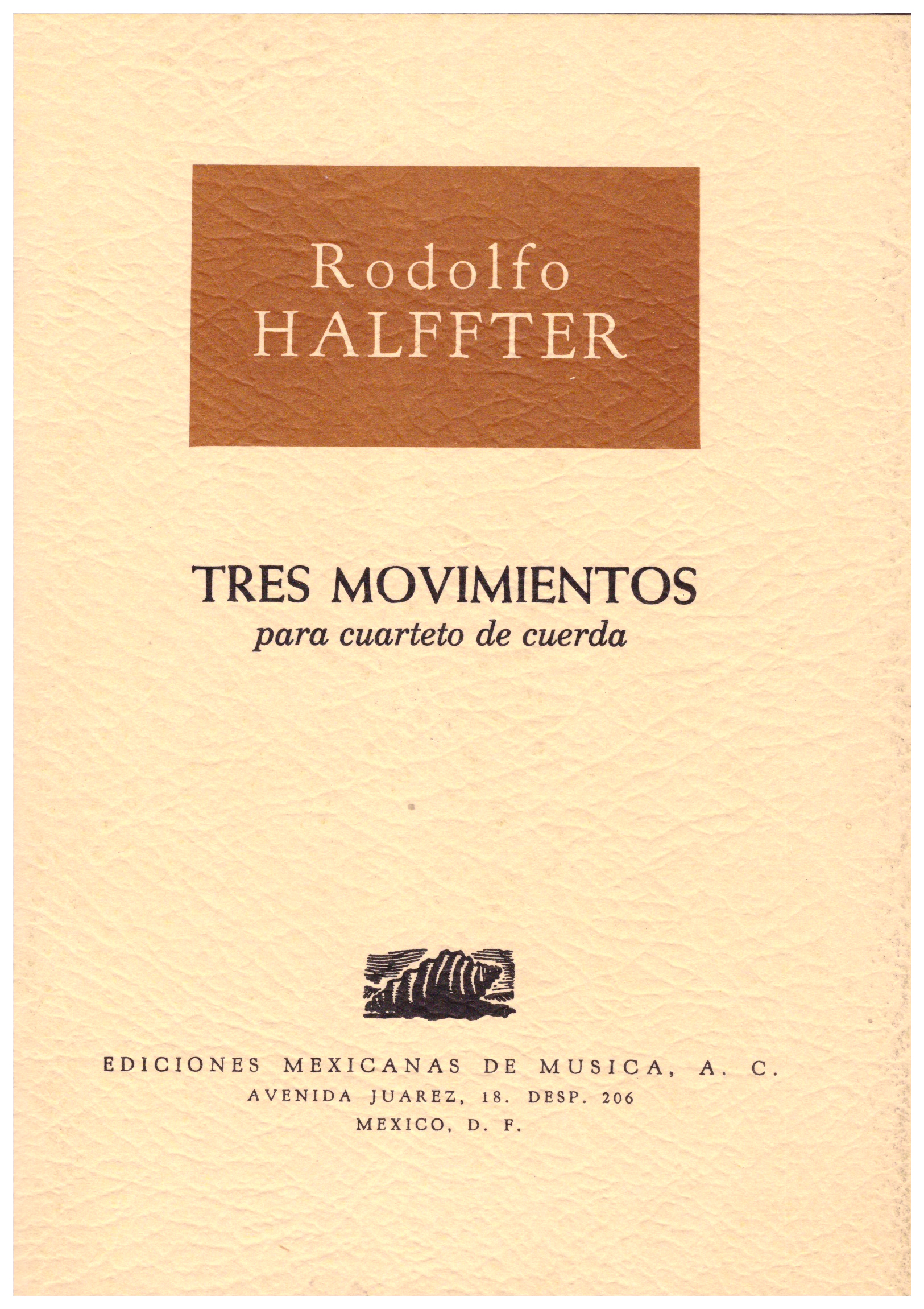 Tres movimientos para cuarteto de cuerda (partitura).