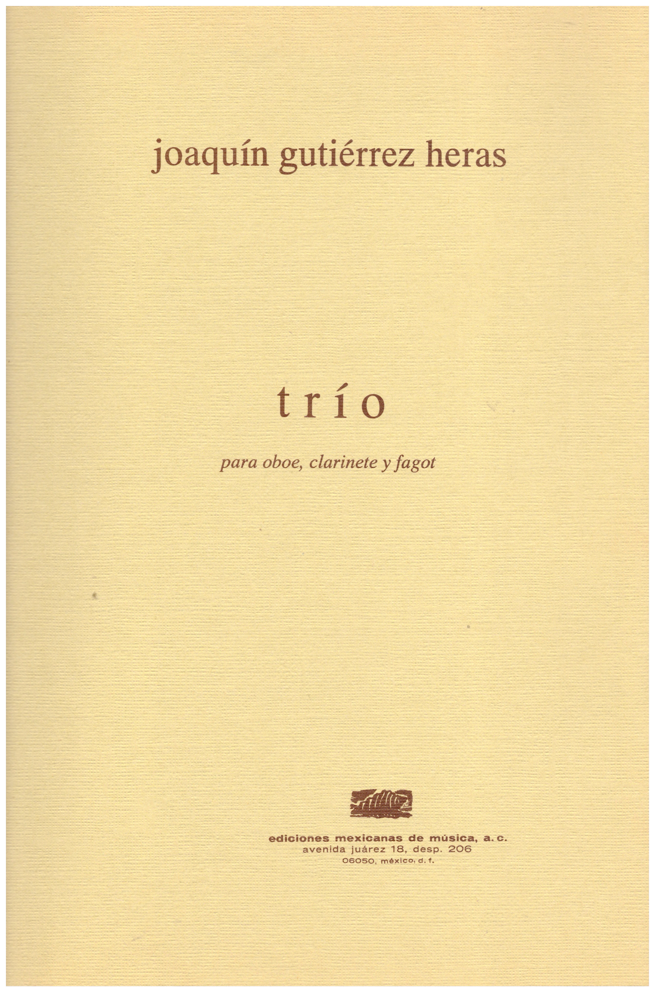 Trío para oboe, clarinete y fagot (partes).