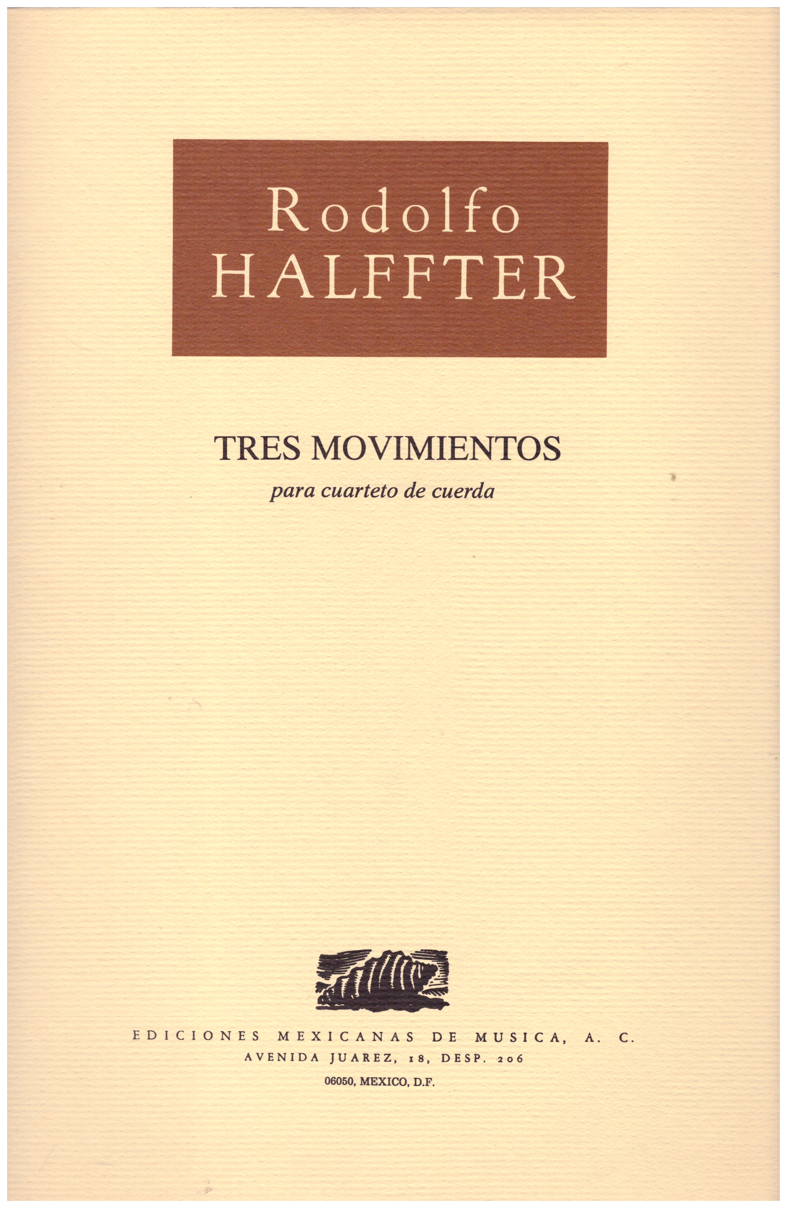 Tres movimientos para cuarteto de cuerda (partes).