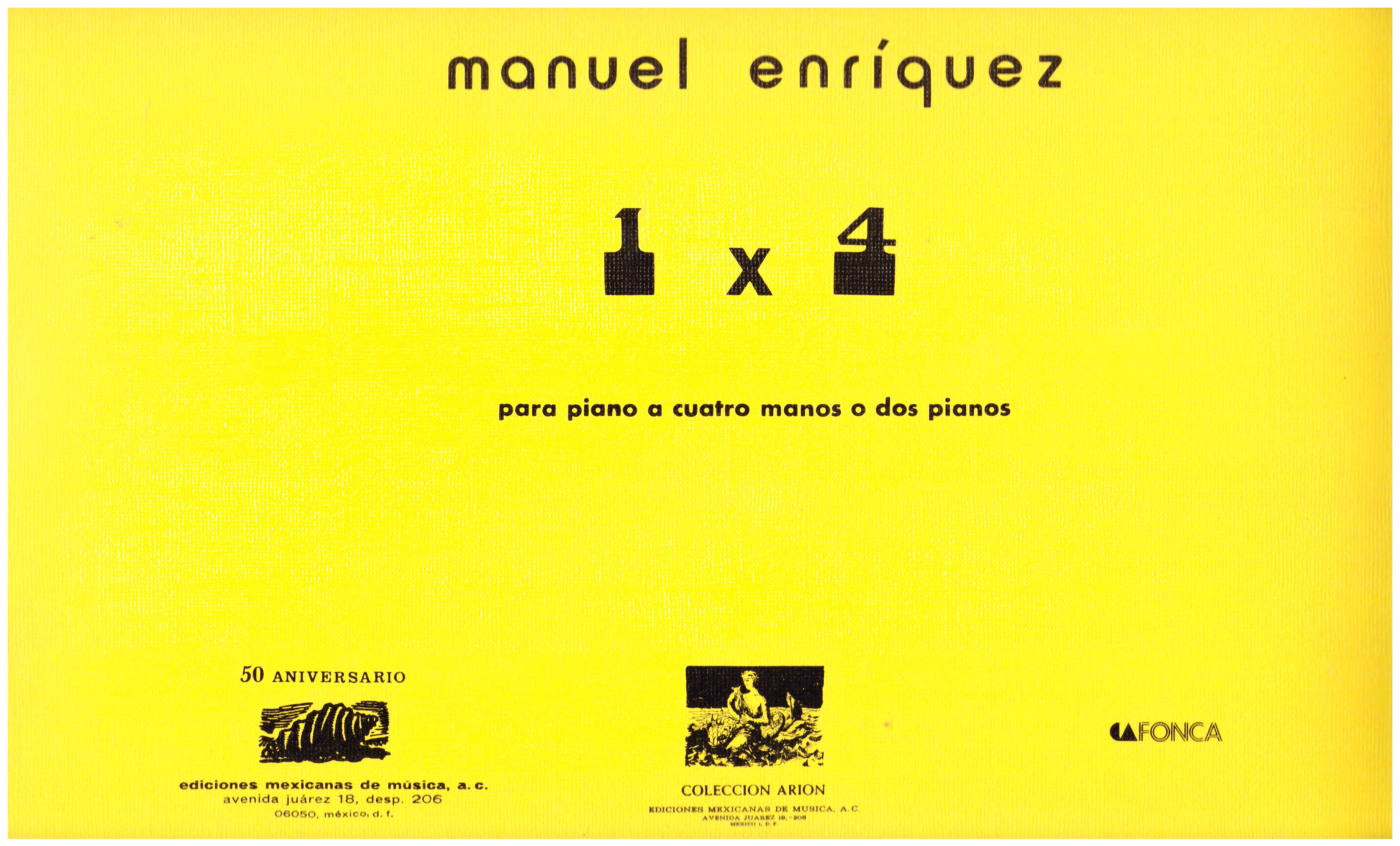 1 X 4 PARA PIANO A CUATRO MANOS O DOS PIANOS (COLECCIÓN ARION NO.135).